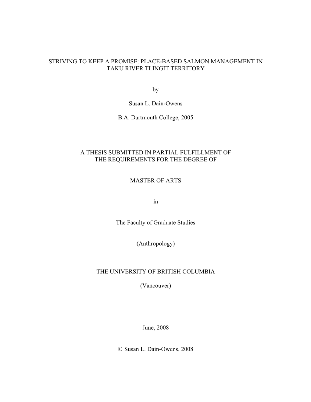 Place-Based Salmon Management in Taku River Tlingit Territory