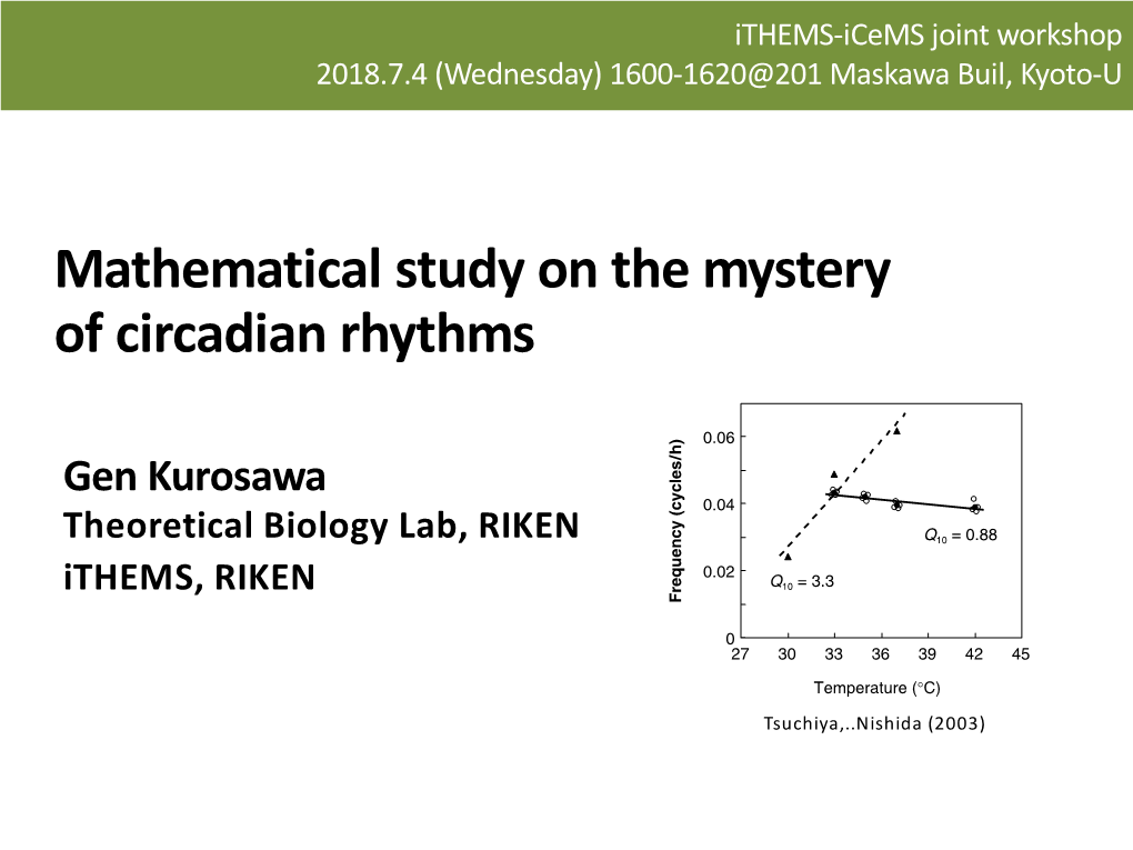 Mathematical Study on the Mystery of Circadian Rhythms Temperature Effect on Clock in Cultured Cells