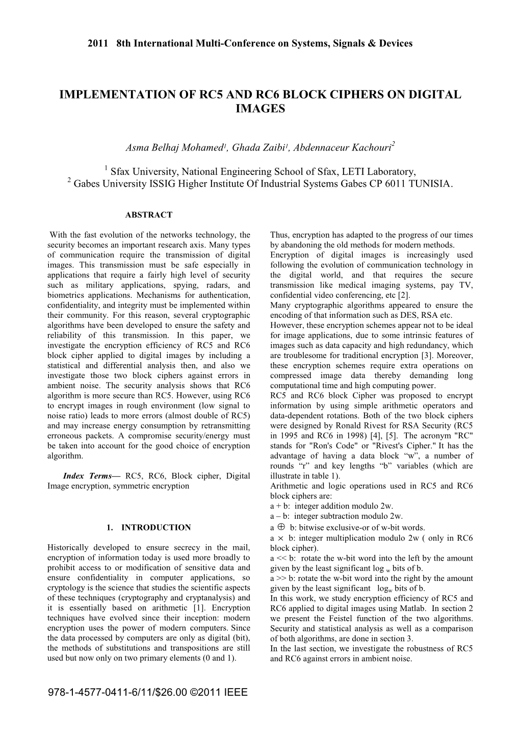 Implementation of Rc5 and Rc6 Block Ciphers on Digital Images