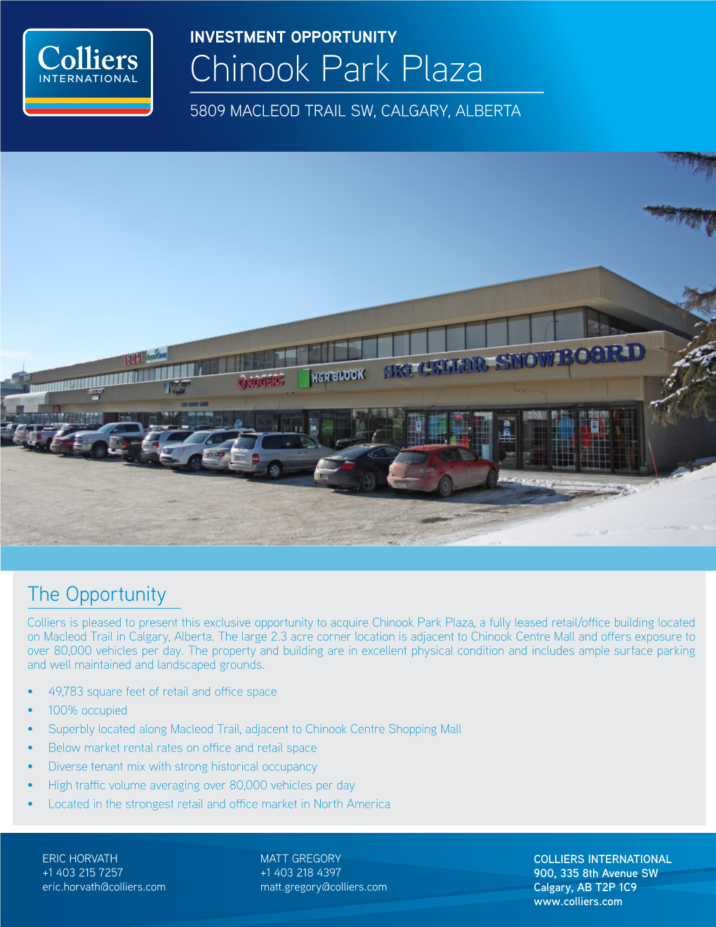 Chinook Park Plaza 5809 MACLEOD TRAIL SW, CALGARY, ALBERTA