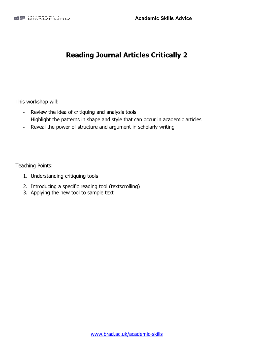 Reading Journal Articles Critically 2