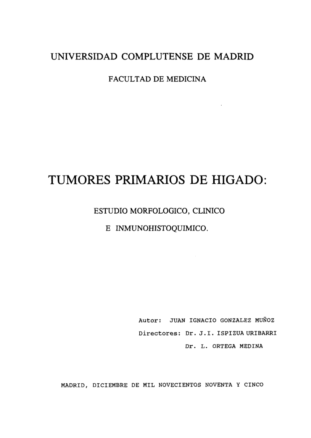 Tumores Primarios De Hígado