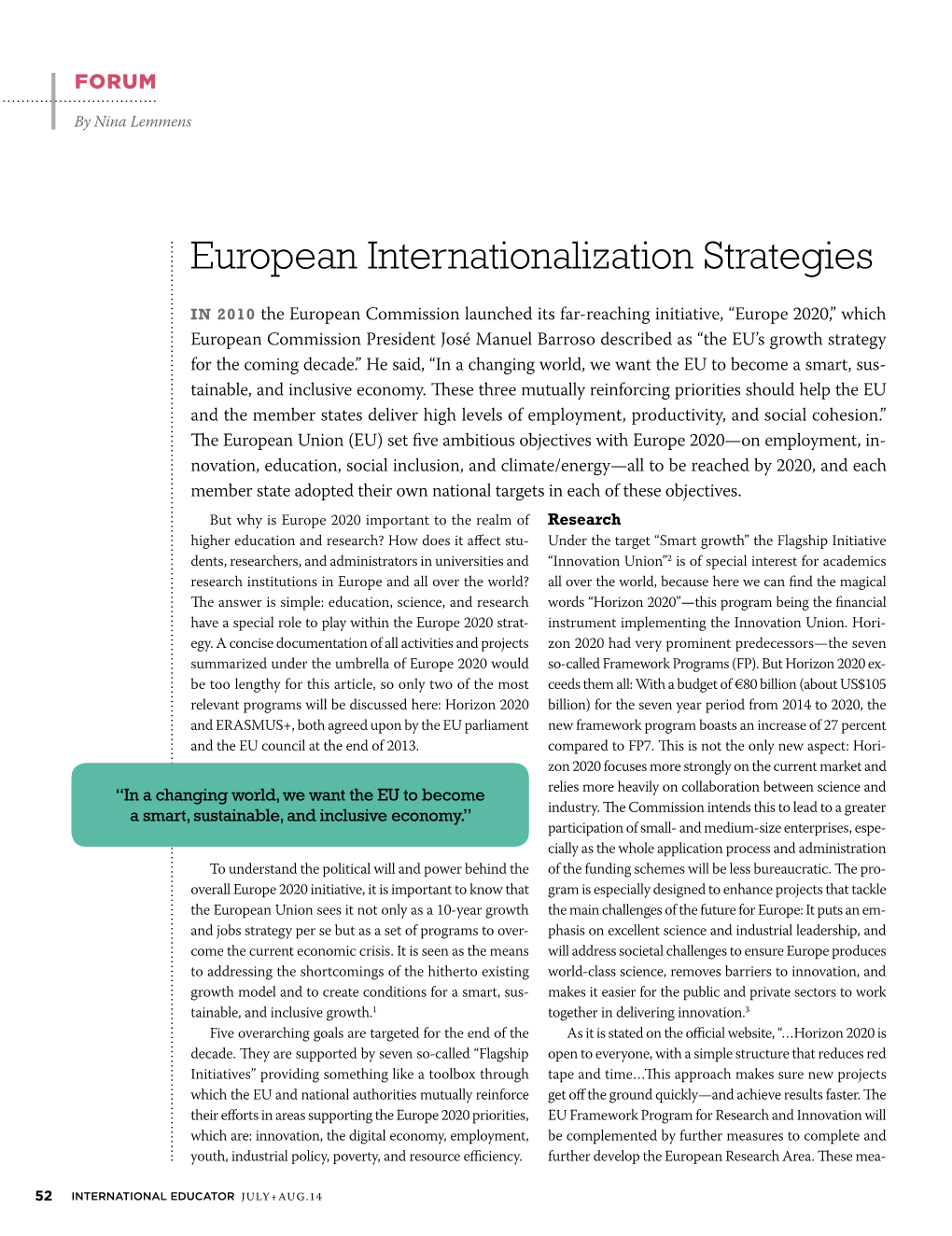 European Internationalization Strategies