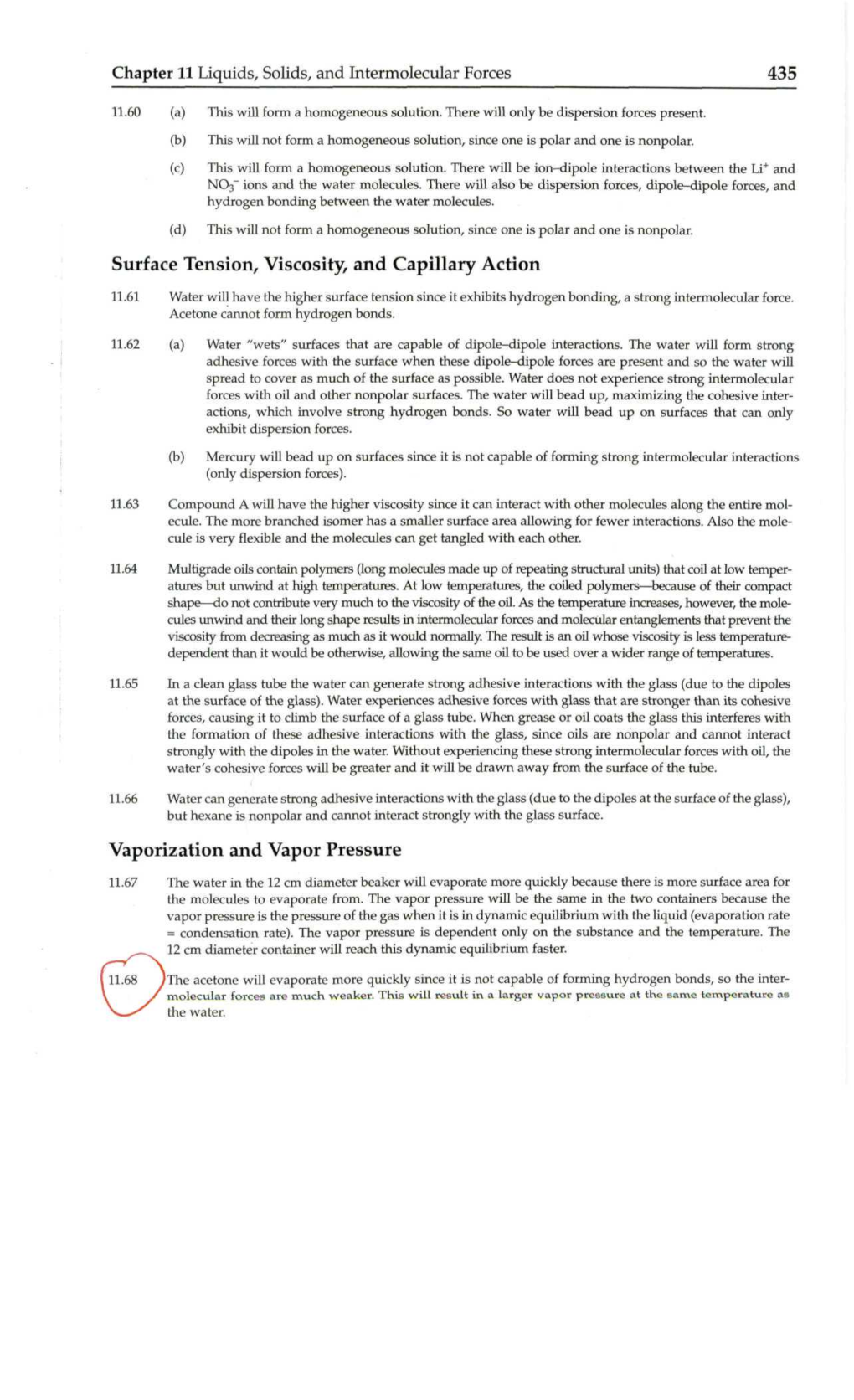 Surface Tension, Viscosity, and Capillary Action Vaporization And