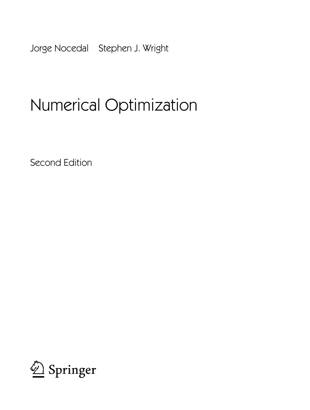 Numerical Optimization