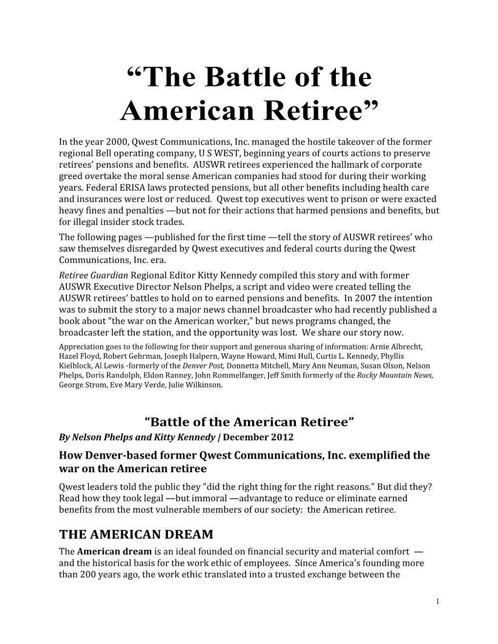 “The Battle of the American Retiree”