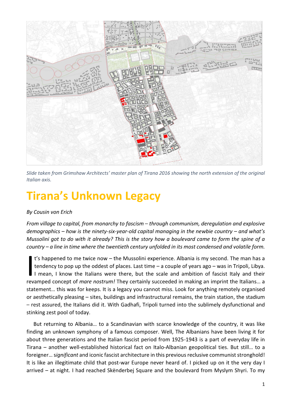 Tirana's Unknown Legacy