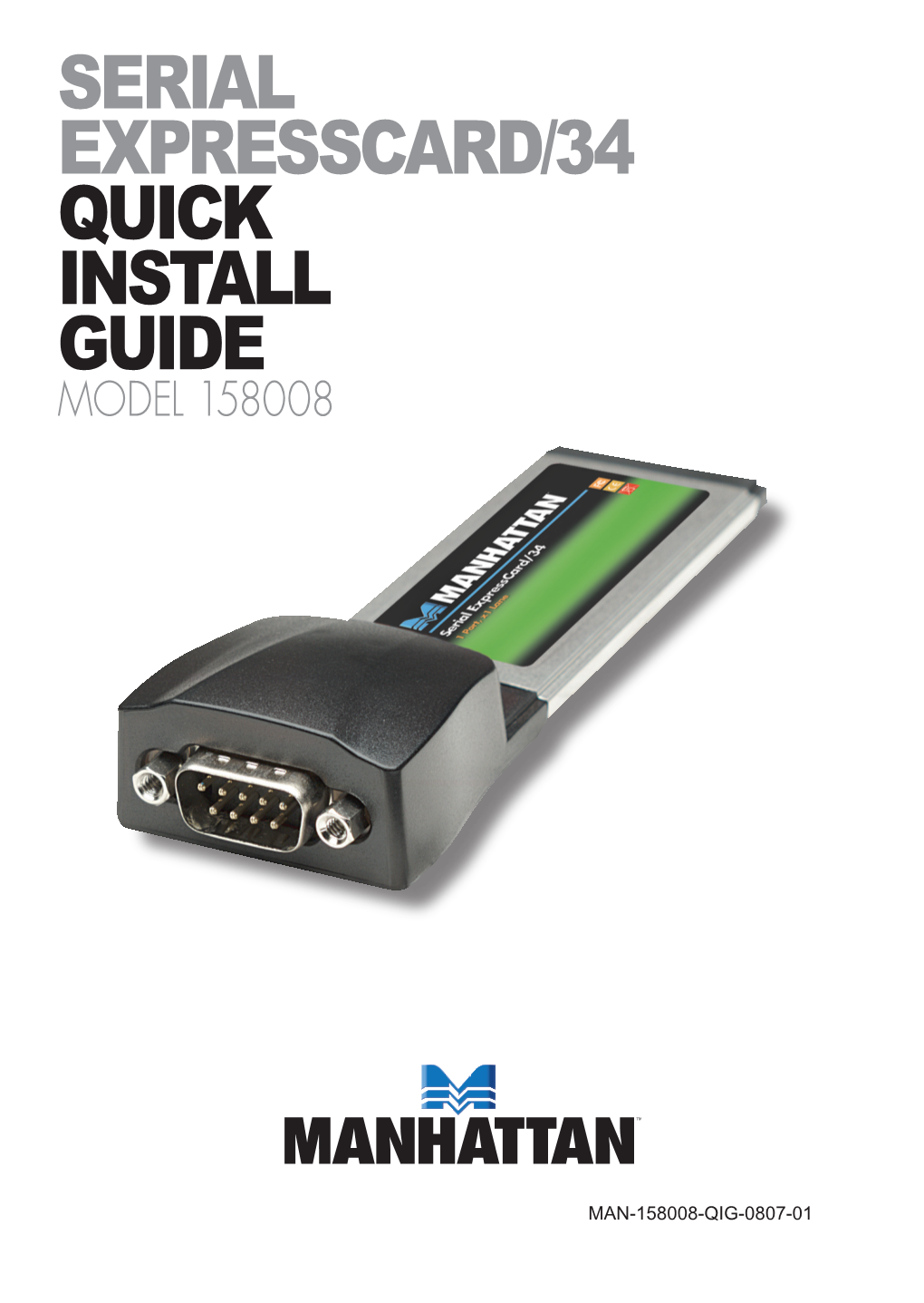 Serial Expresscard/34 Quick Install Guide Model 158008