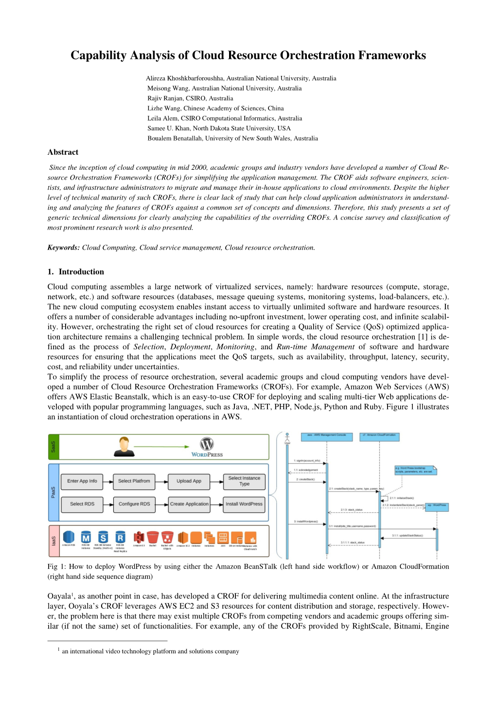 Capability Analysis of Cloud Resource Orchestration Frameworks