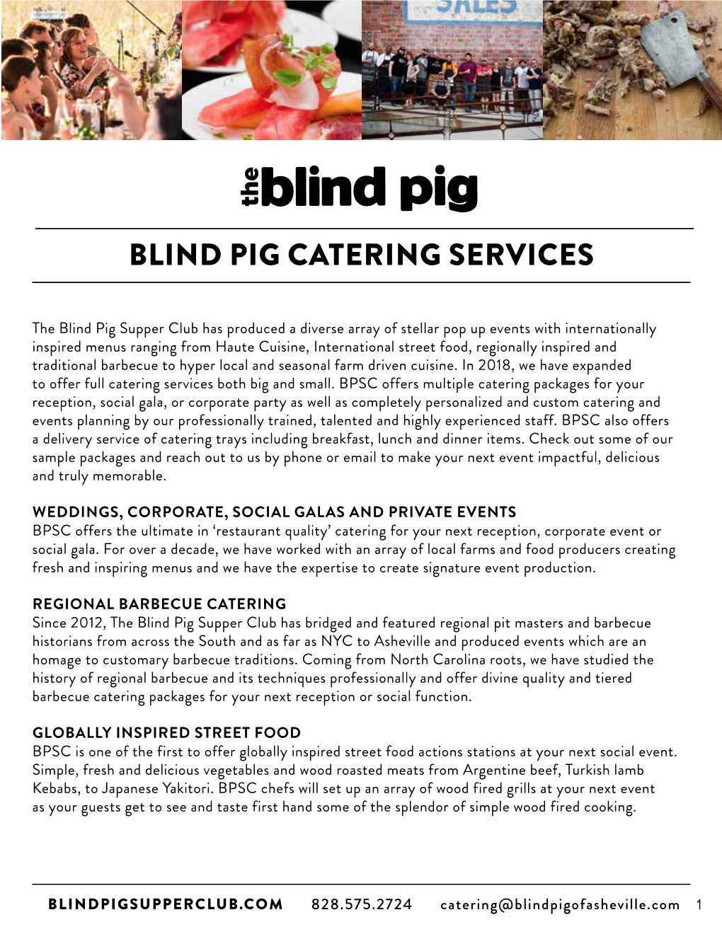Blind Pig Catering Services