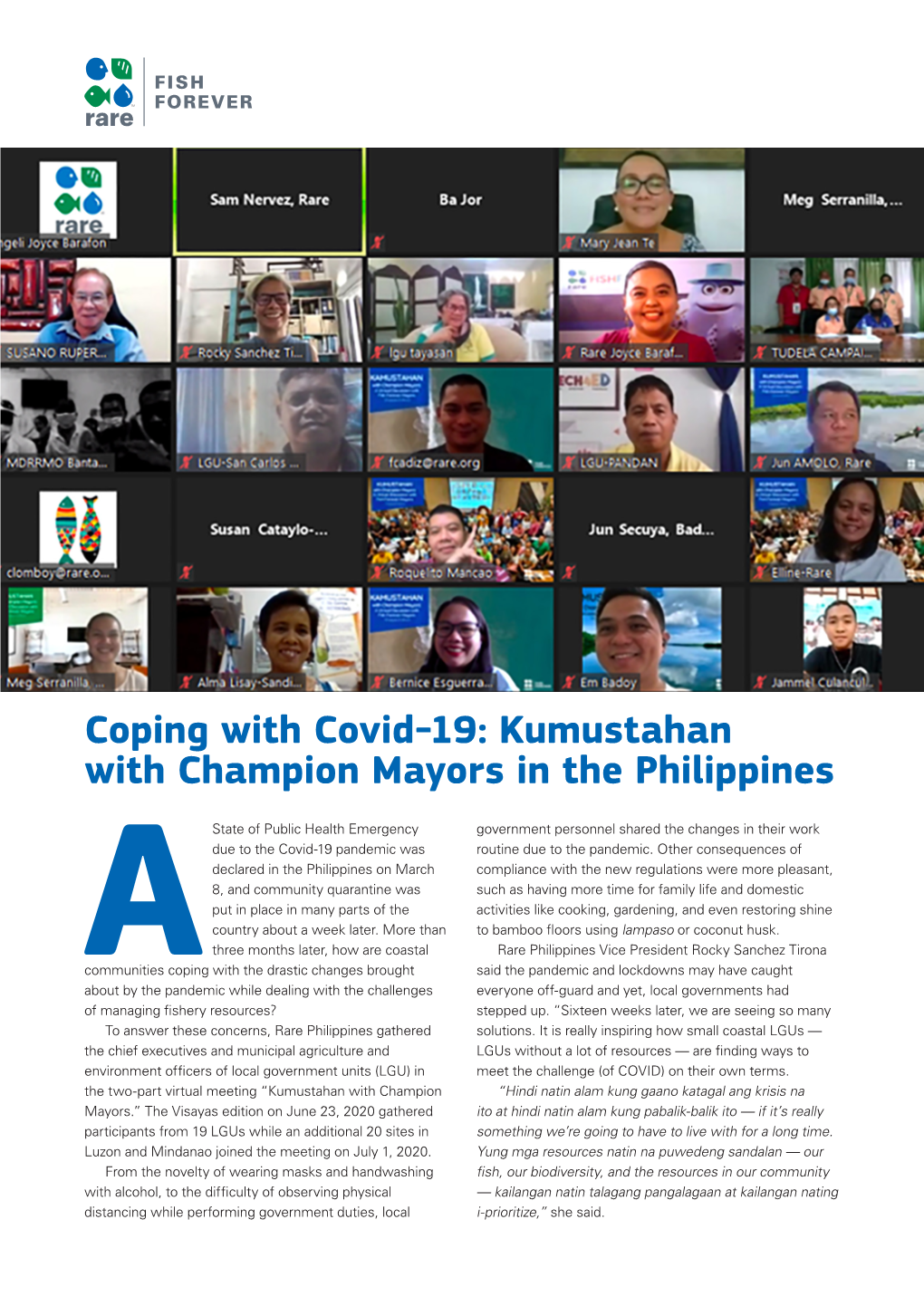 Coping with Covid-19: Kumustahan with Champion Mayors in the Philippines
