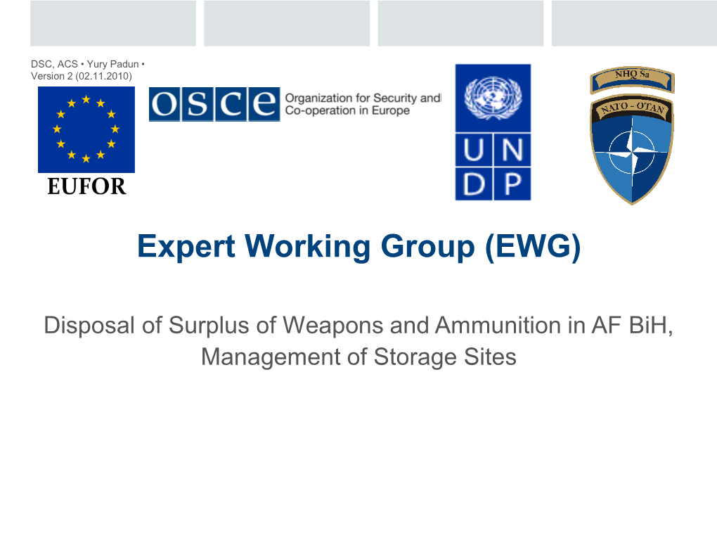 Expert Working Group (EWG)