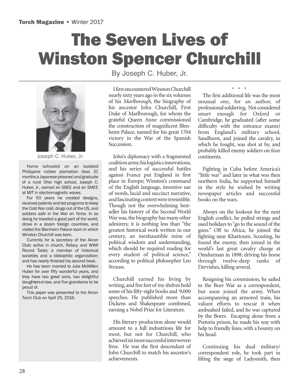 The Seven Lives of Winston Spencer Churchill by Joseph C