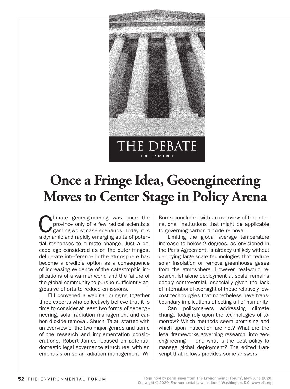 Once a Fringe Idea, Geoengineering Moves to Center Stage in Policy Arena