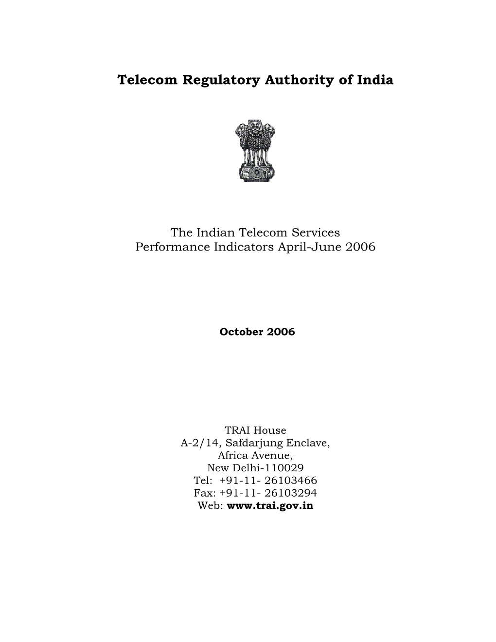 Telecom Regulatory Authority of India