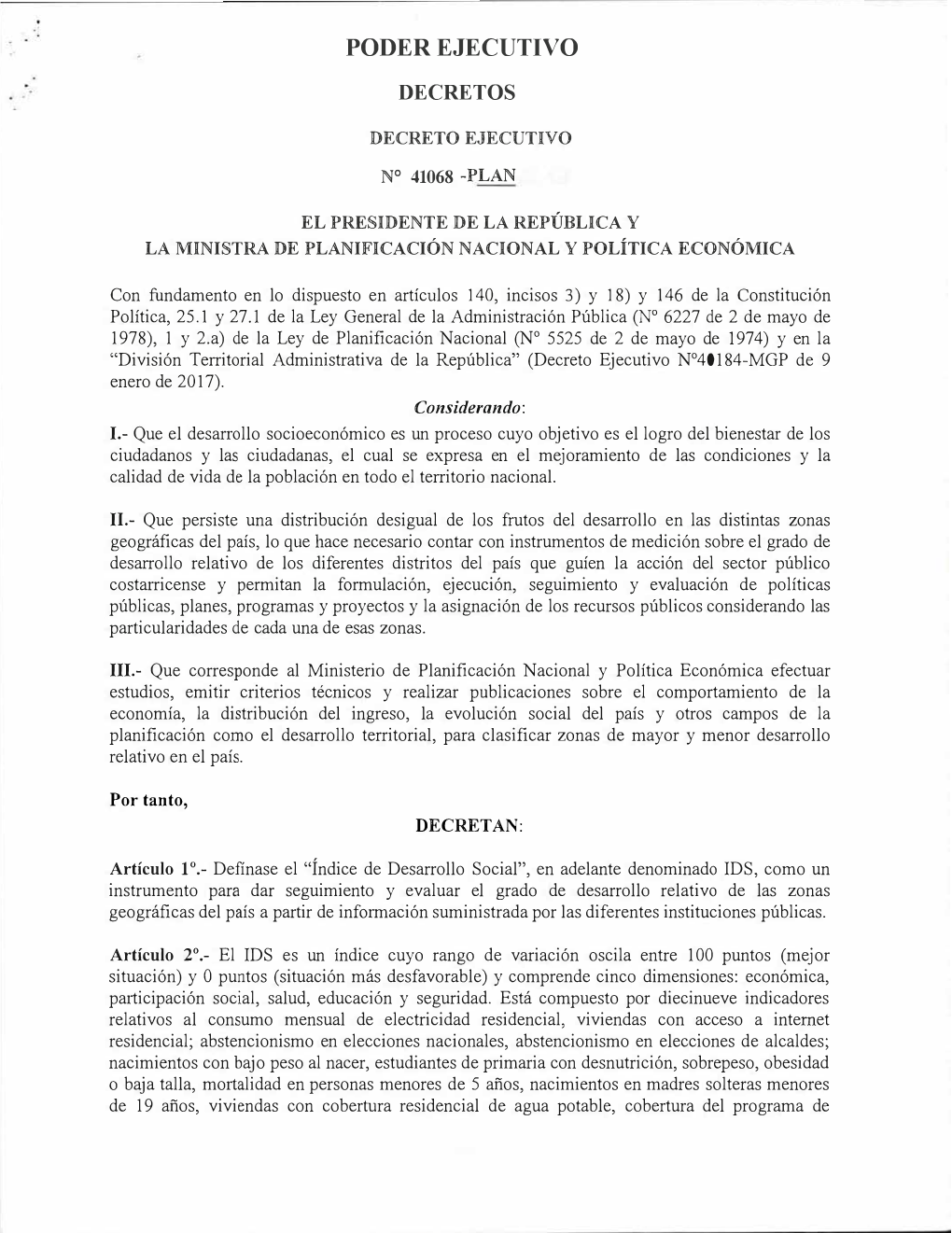 Poder Ejecutivo Decretos