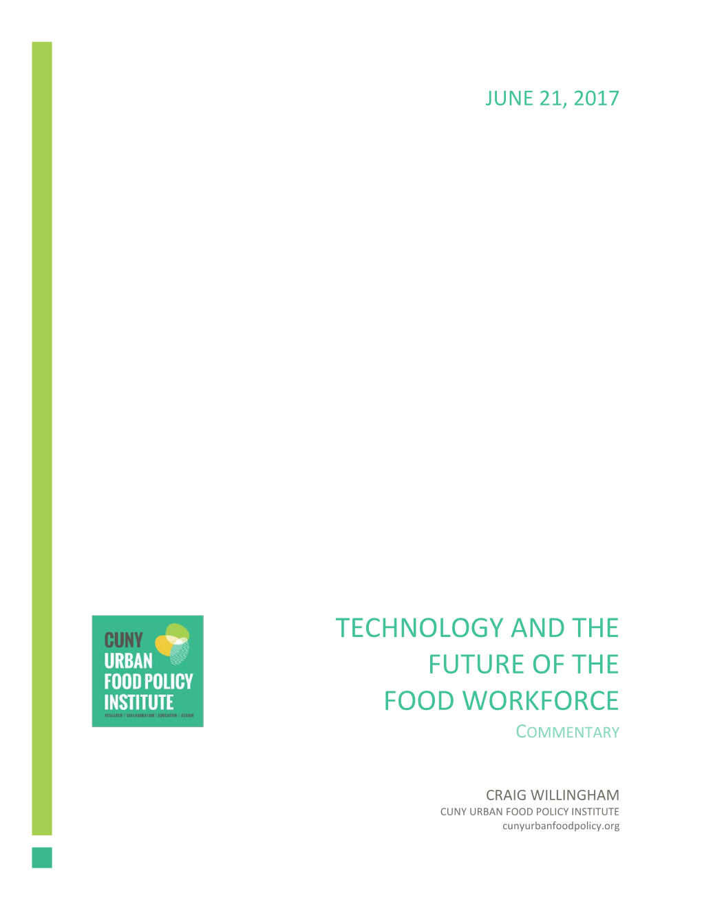 Technology and the Future of the Food Workforce Commentary