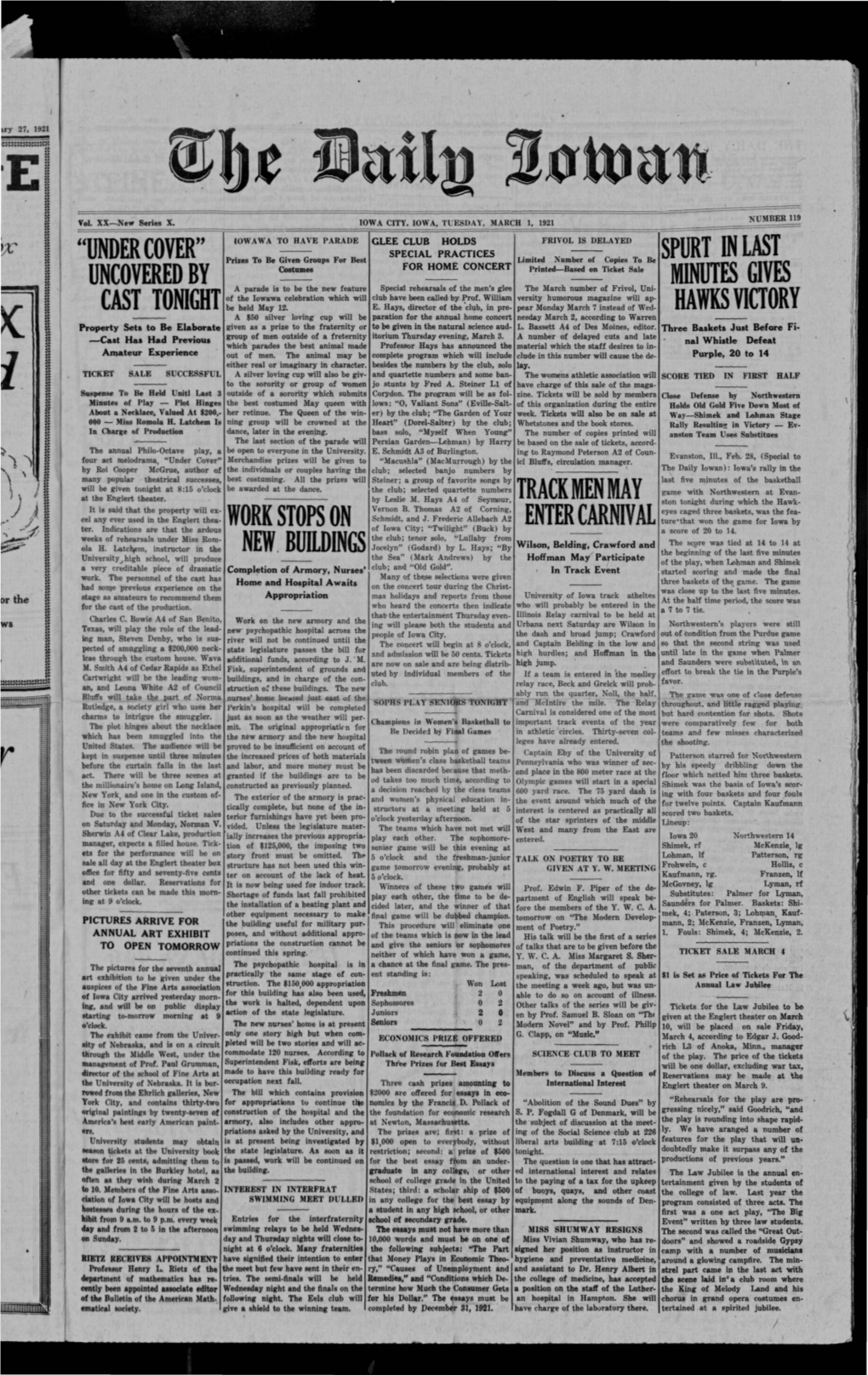 Daily Iowan (Iowa City, Iowa), 1921-03-01