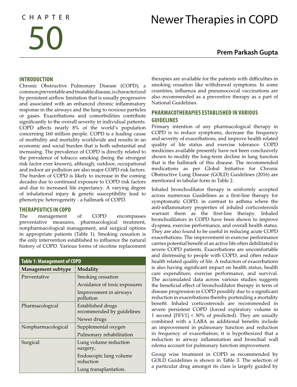 Newer Therapies in COPD