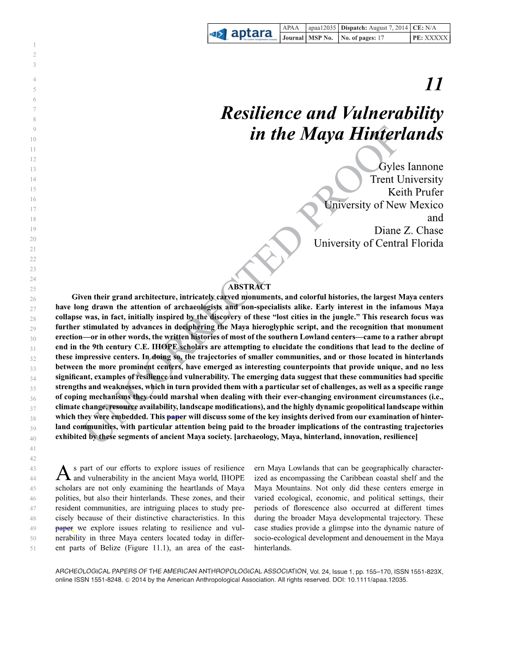 11Resilience and Vulnerability in the Maya Hinterlands