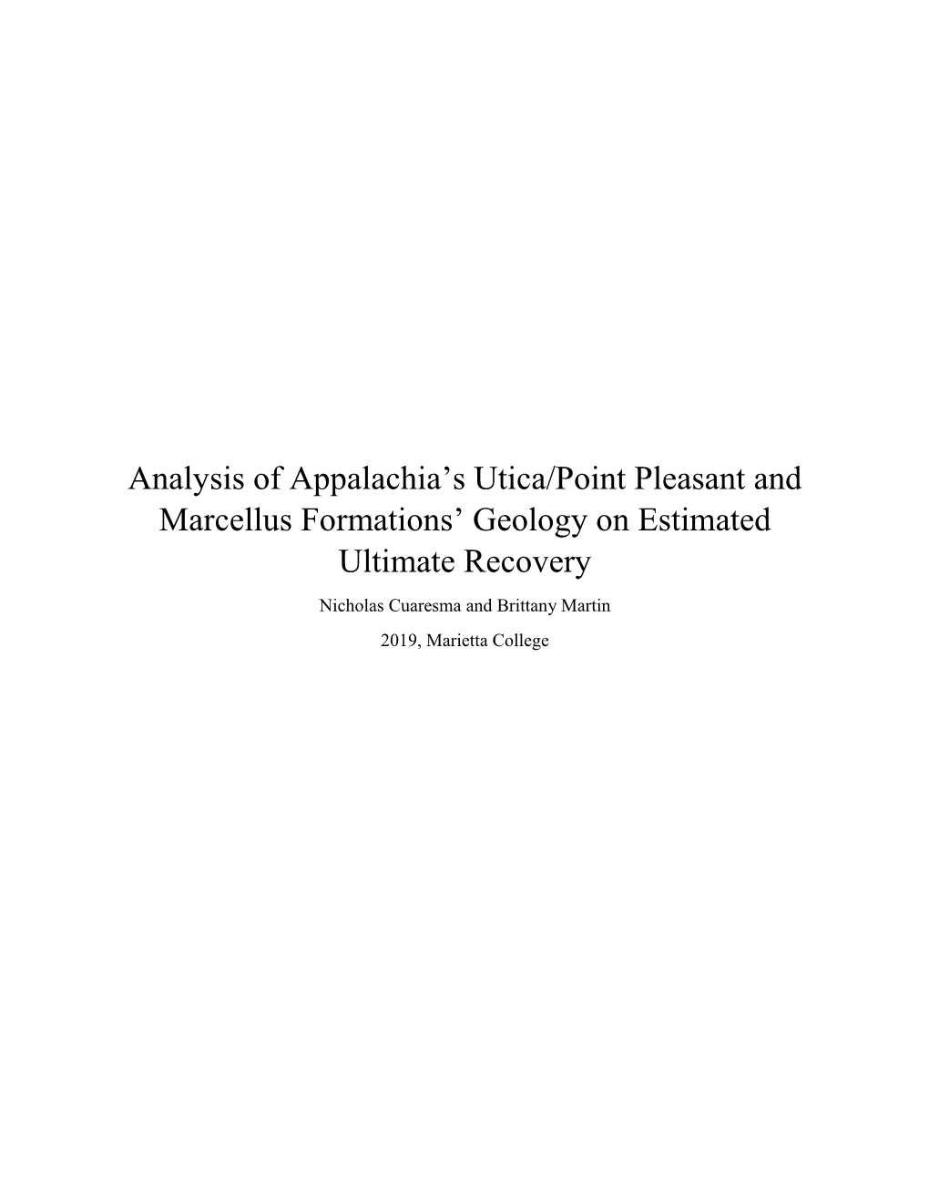 Analysis of Appalachia's Utica/Point Pleasant and Marcellus Formations