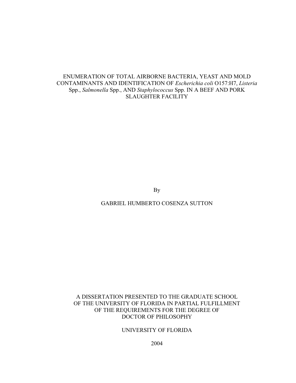 Enumeration of Total Airborne Bacteria, Yeast and Mold