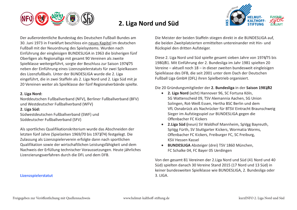 2. Liga Nord Und Süd