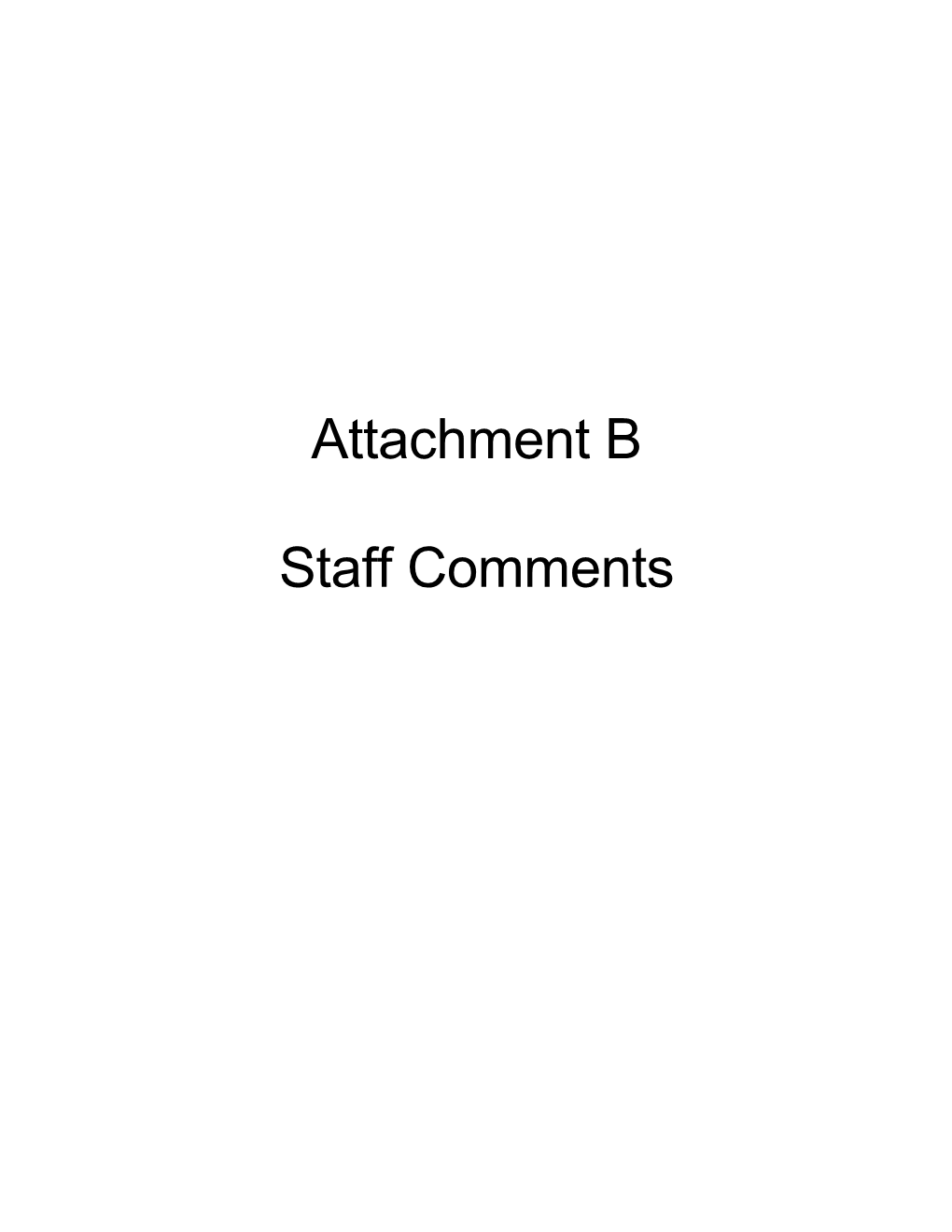 Attachment B Staff Comments