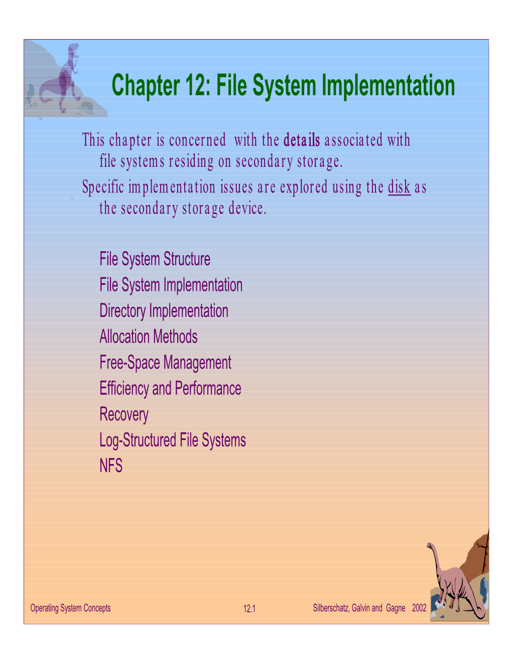 Chapter 12: File System Implementation