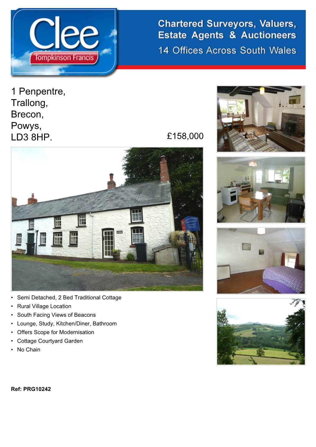 1 Penpentre, Trallong, Brecon, Powys, LD3 8HP. £158,000