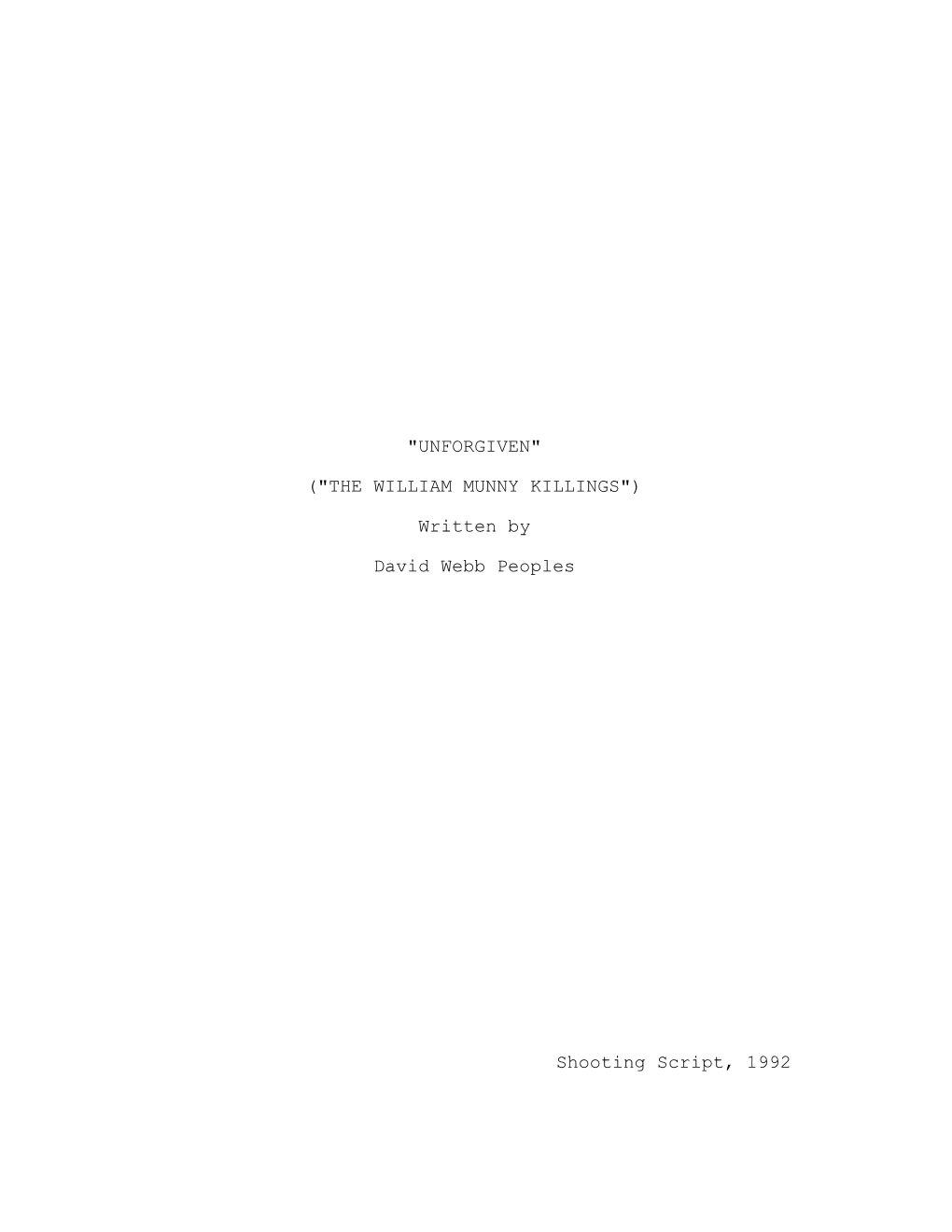 Unforgiven Script (PDF)