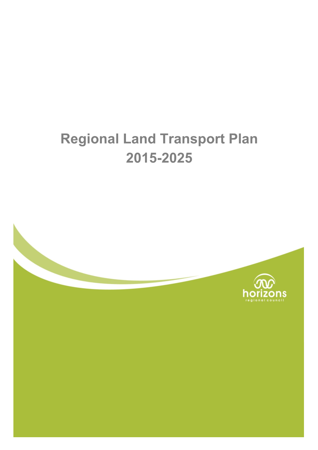 Regional Land Transport Plan 2015-2025