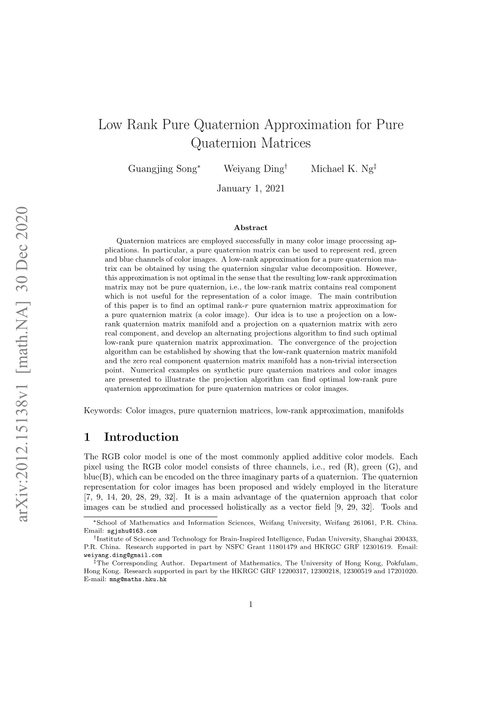 Low Rank Pure Quaternion Approximation for Pure Quaternion Matrices