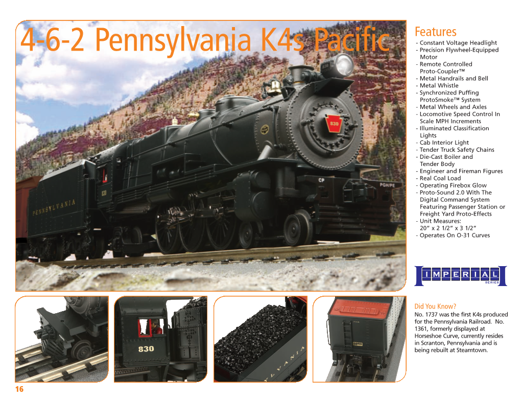 4-6-2 Pennsylvania K4s Pacific