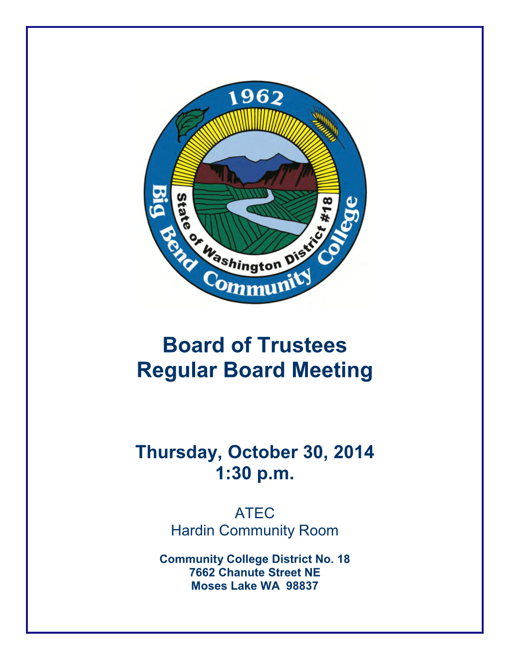 Board of Trustees Regular Board Meeting