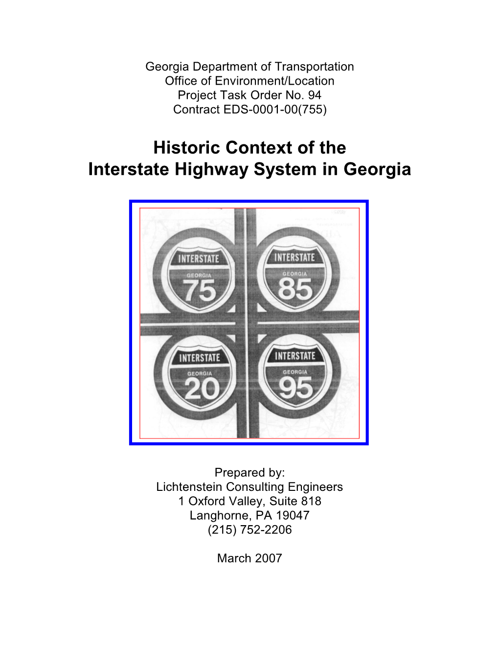 Historic Context of the Interstate Highway System in Georgia