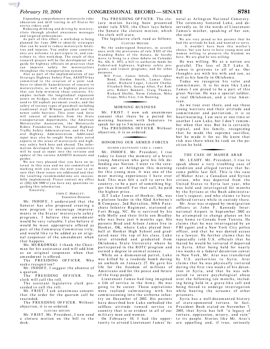 Congressional Record—Senate S781