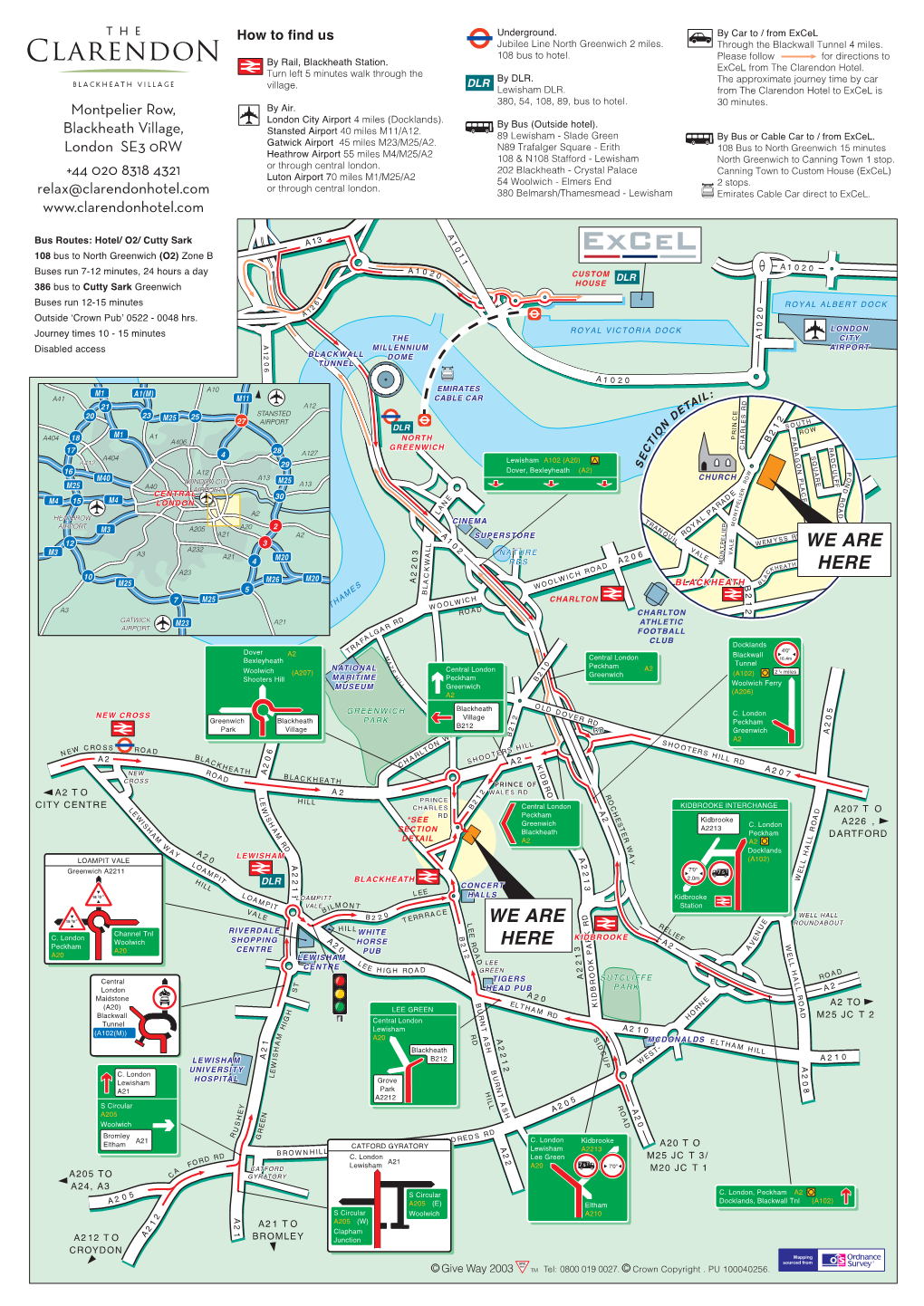 Clarendon Hotel Directions A4