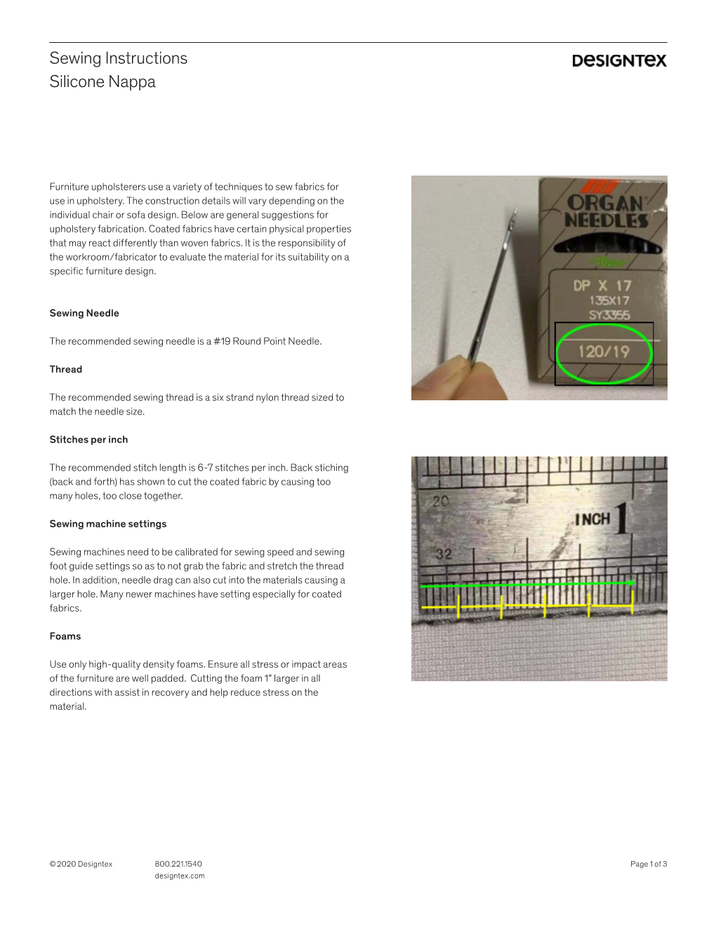 Sewing Instructions Silicone Nappa