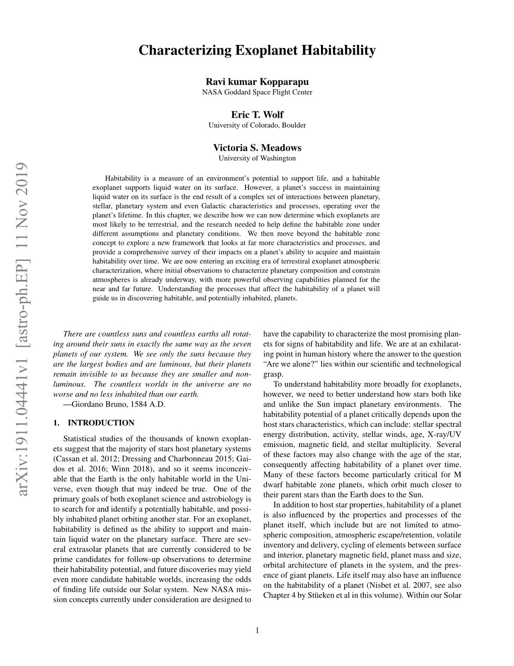 Characterizing Exoplanet Habitability