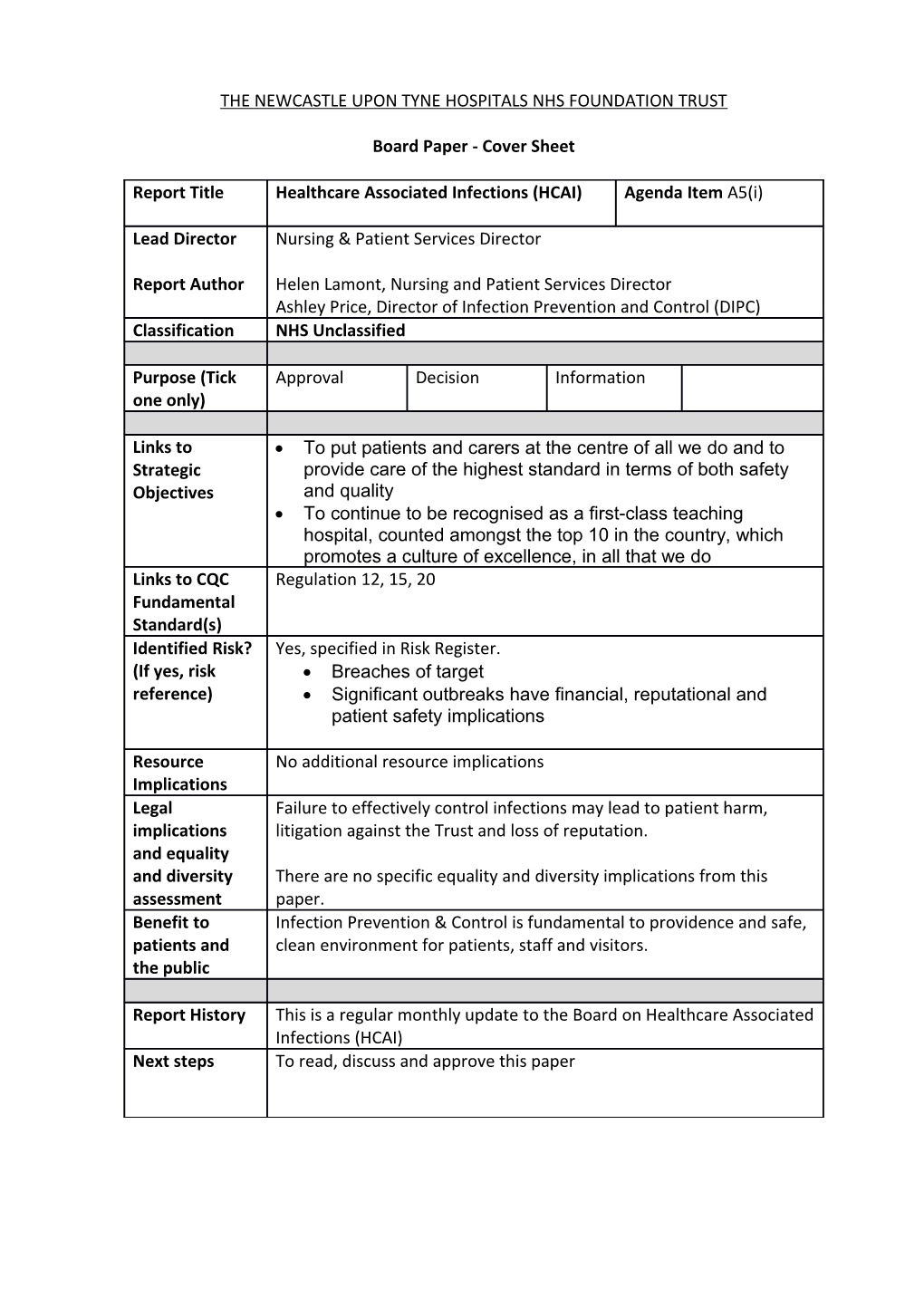 The Newcastle Upon Tyne Hospitals Nhs Foundation Trust