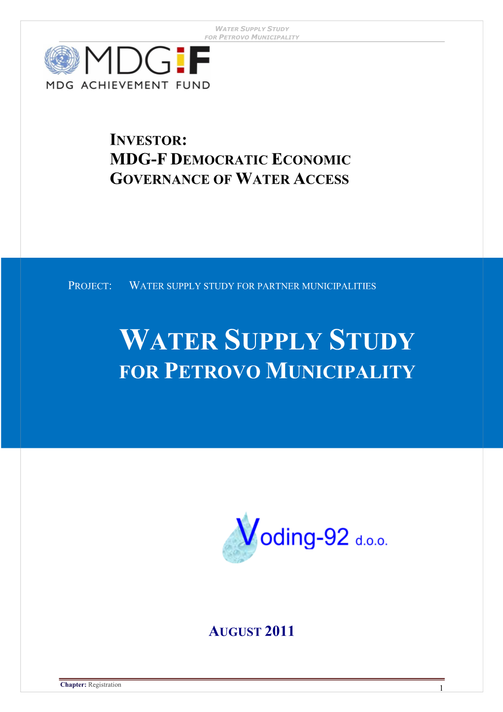 Water Supply Study for Partner Municipalities