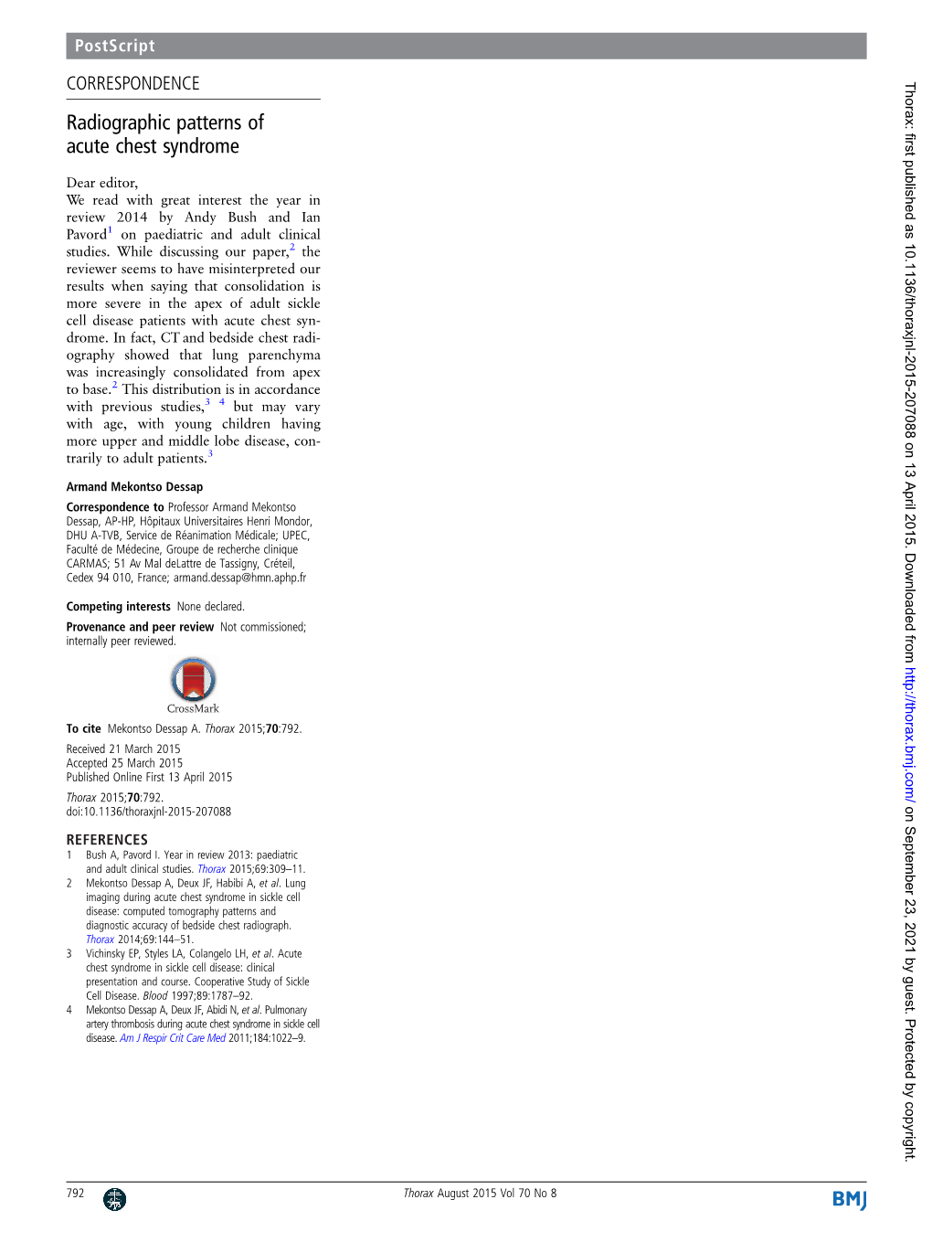 Radiographic Patterns of Acute Chest Syndrome Long-Term Lung Function