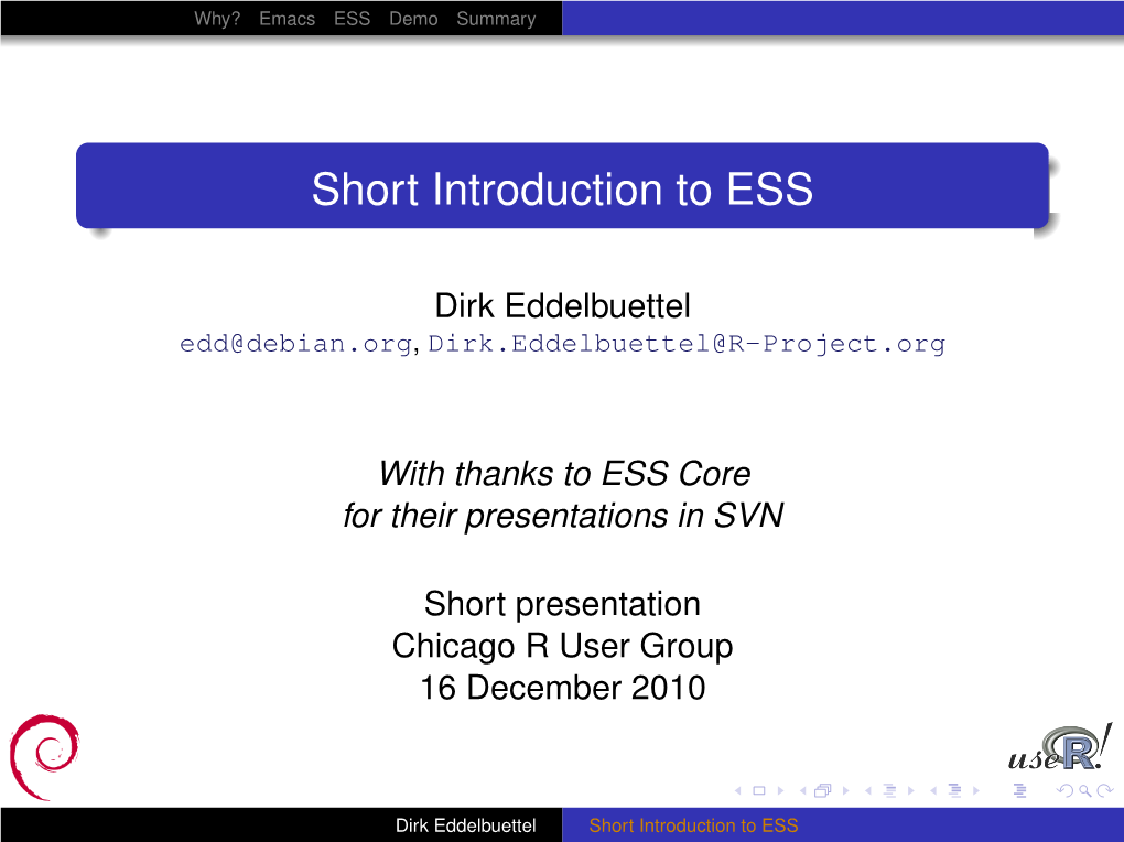 Short Introduction to ESS