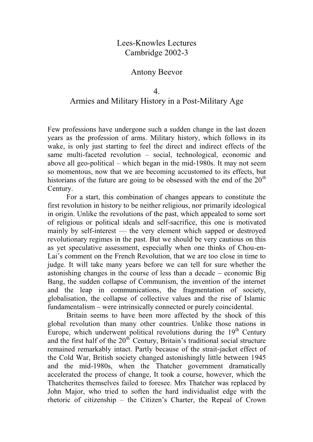 Military History in a Post-Military Age