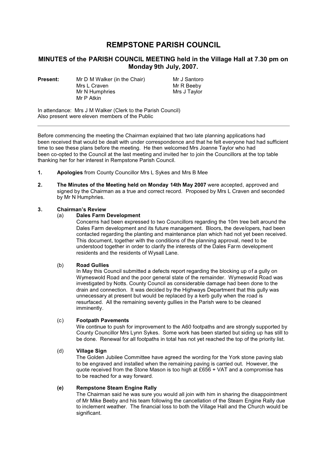 Rempstone Parish Council