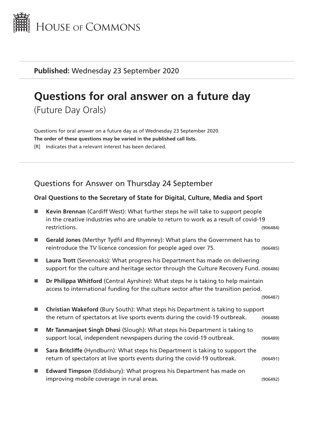 View Future Day Orals PDF File 0.11 MB