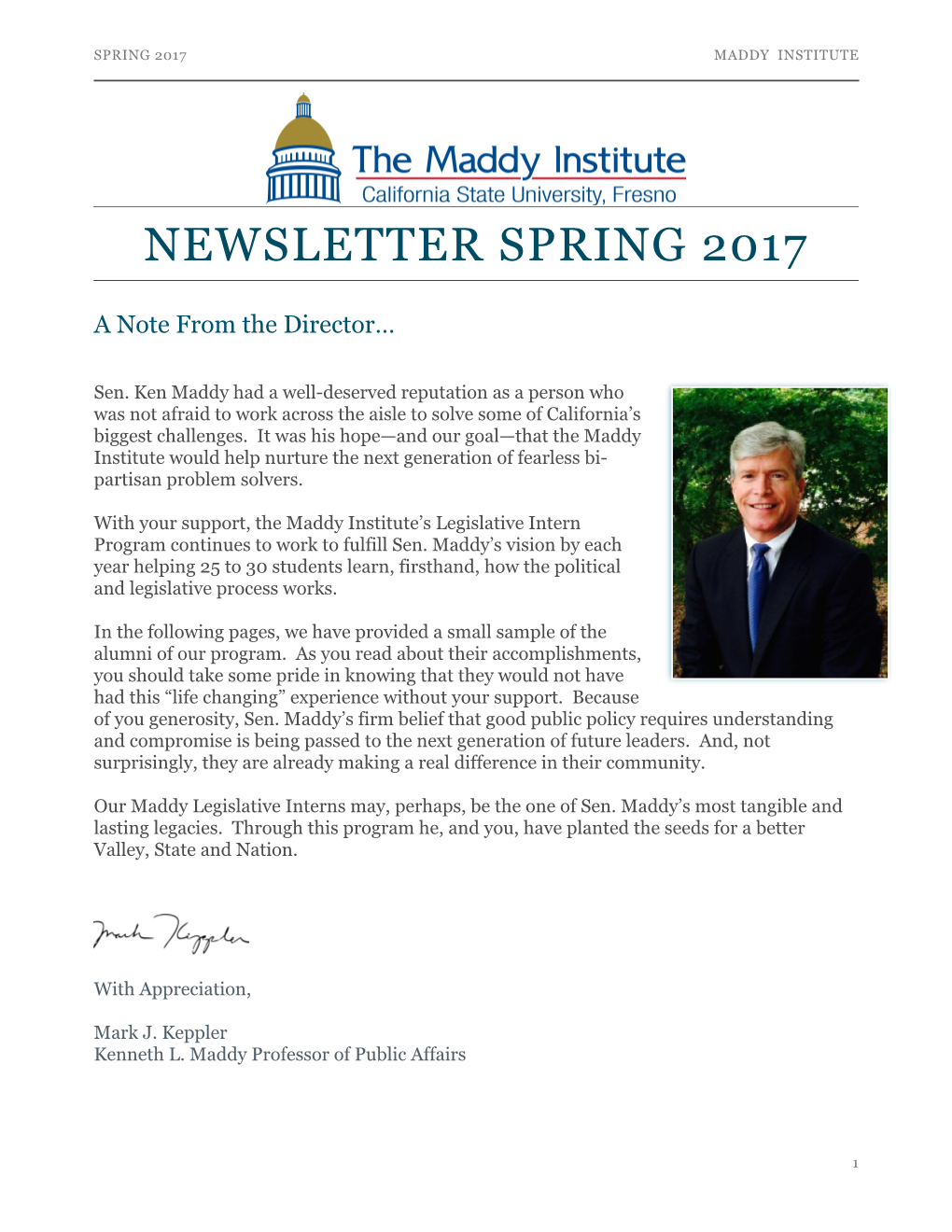 Maddy Intern Alumni Newsletter – Spring 2017