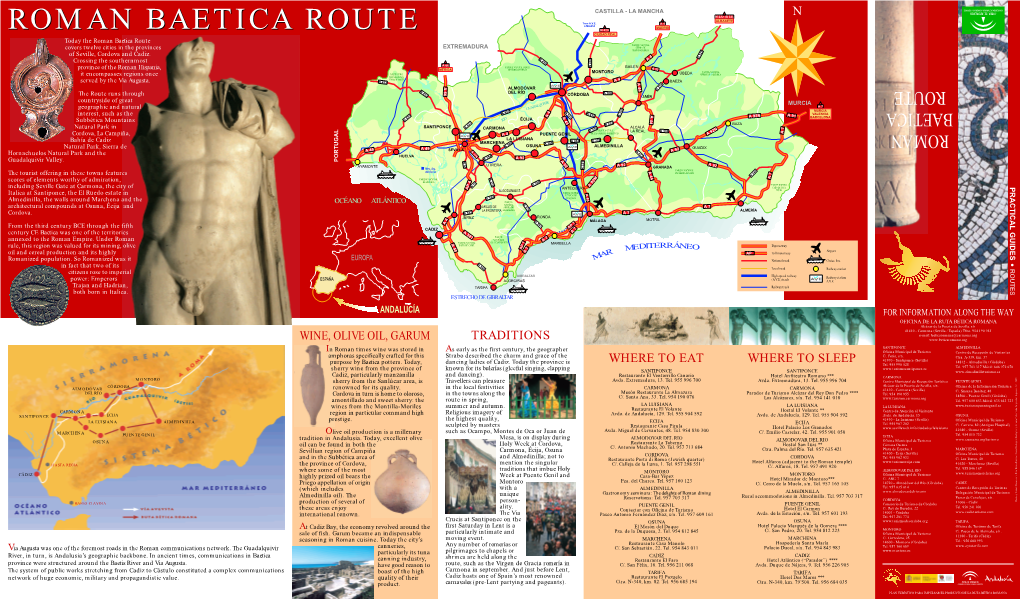 Roman Baetica Route PARQUE NATURAL EXTREMADURA SIERRA DE Covers Twelve Cities in the Provinces DESPEÑAPERROS of Seville, Cordova and Cadiz