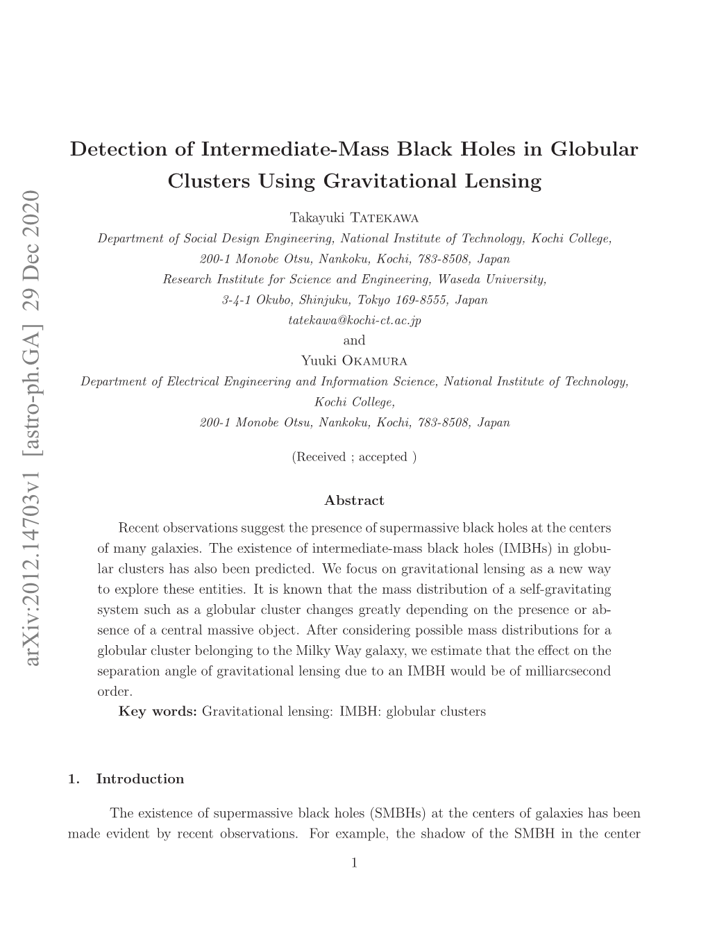 Detection of Intermediate-Mass Black Holes in Globular Clusters Using